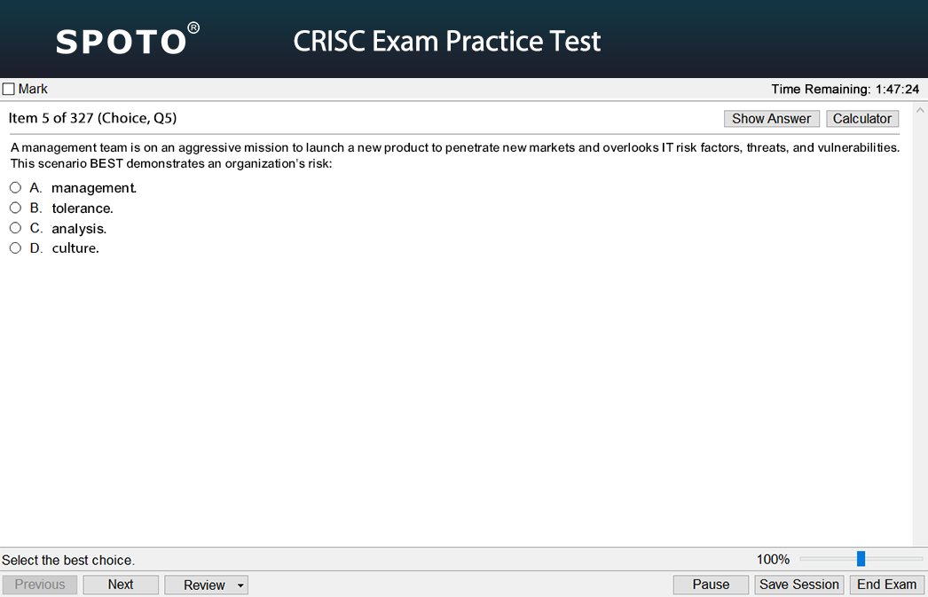 CRISC Testantworten